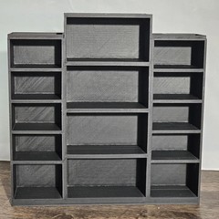 Miniature Wall/Tabletop Black Display Shelf MiniVerse, MiniBrand, Stepped Shelf