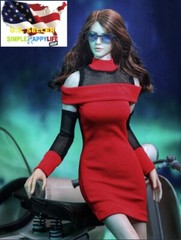 1/6 Red BODYCON Dress tight for 12″ female figure Hot toys Phicen kumik ❶USA❶