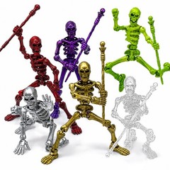 6 Pack T13 Skeleton Action Figure Set Each with Scepter & 2 Hand Types Titan …