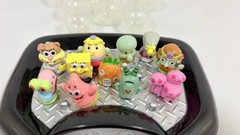 Squinkies Lot Of 10 Spongebob Patrick Plankton Sandy With Bubble Capsules + Base