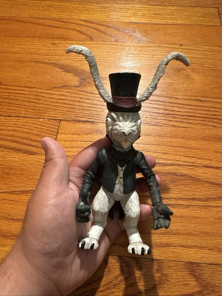 2001 American McGee Alice White Rabbit Figure Black Coat No Clock