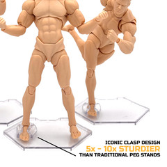 Peg-Free Footstands (9-Pack), Action Figure Stands, Clear, for 1/12 Scale Figure