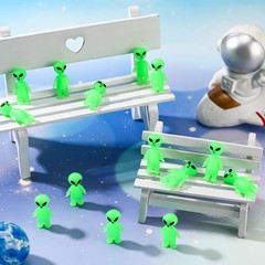 40 Pcs Mini Alien Figures Glow in The Dark Small Little Tiny Aliens Figurine for