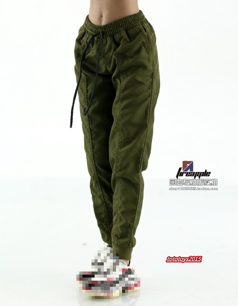 1/6 Green Casual Slim Pants Trousers Clothes Fit 12” Female Action Figure Body