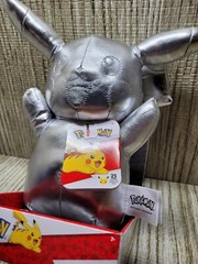 Pikachu Plush Silver Pokemon 25th Anniversary Celebration Chrome Gamestop