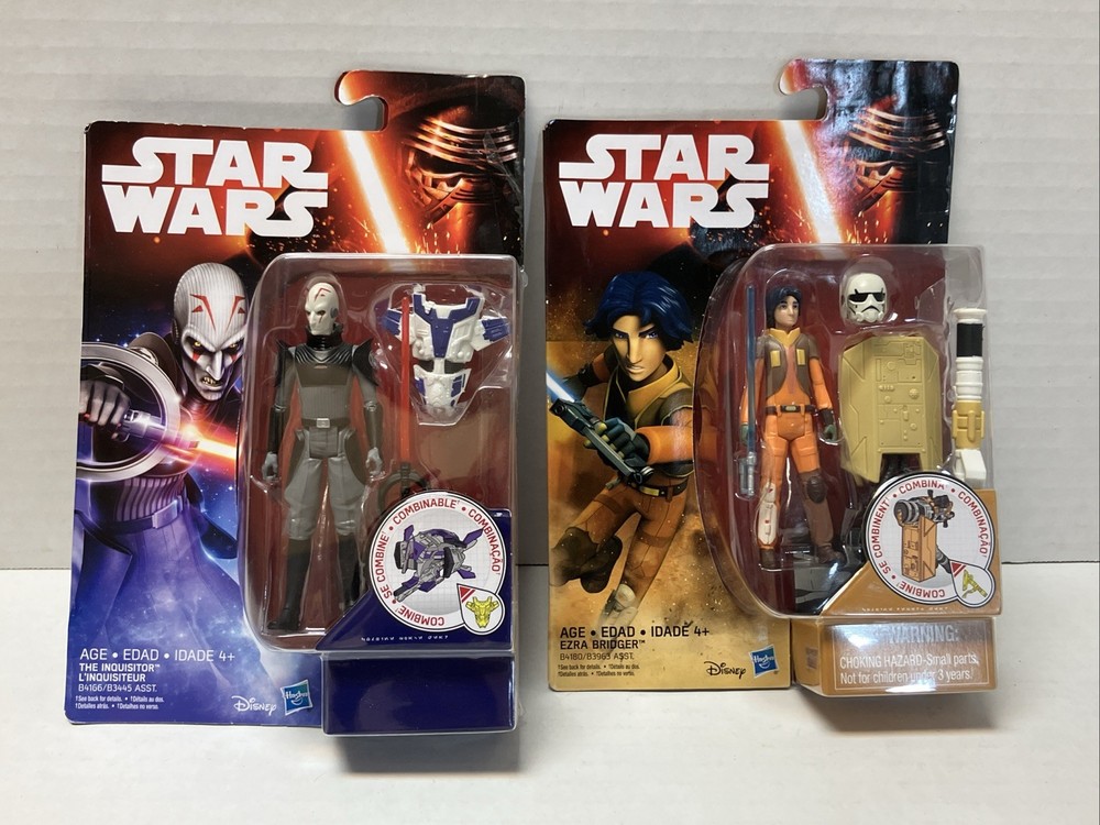 Lot Of Two Star Wars Rebels Action Figures Ezra Bridger, The Inquisitor