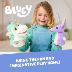 Bluey Unicorse & Bob Bilby Hand Puppet Plush 2-Pack – 8-9” Soft Deluxe Fabric, E