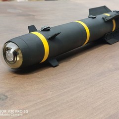 US Army AGM114 Hell fire missile Model+BASE Teaching Aid Prop Desk Ornament 40cm