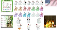 Complete 36-Piece Easter Mini Animals Set – Pastel Resin Rabbits, Eggs, Chickens