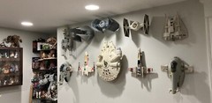 Vintage Star Wars Vehicle Wall Mount Bracket Display Stand X-Wing Falcon TIE