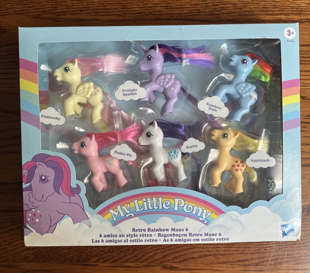 My Little Pony Retro Rainbow Mane 6 Pack Set 80’s Inspired Figures MLP Read