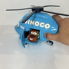 Disney Pixar Cars 2006 Dinoco Helicopter Playset w/ Mater Spins Rotor Read