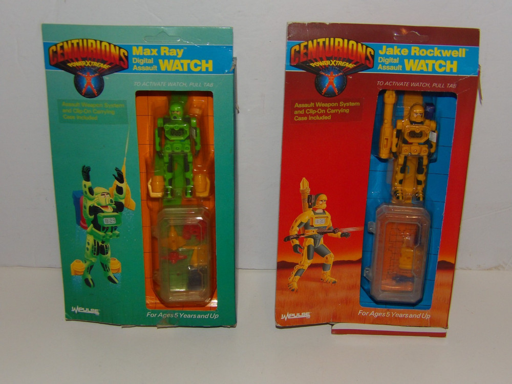 CENTURIONS KENNER JAKE ROCKWELL AND MAX RAY IMPULSE ASSAULT WRIST WATCH VINTAGE