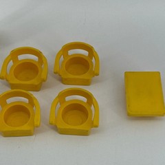 Fisher Price Little People Yellow Furniture Chairs Grill Toilet Set