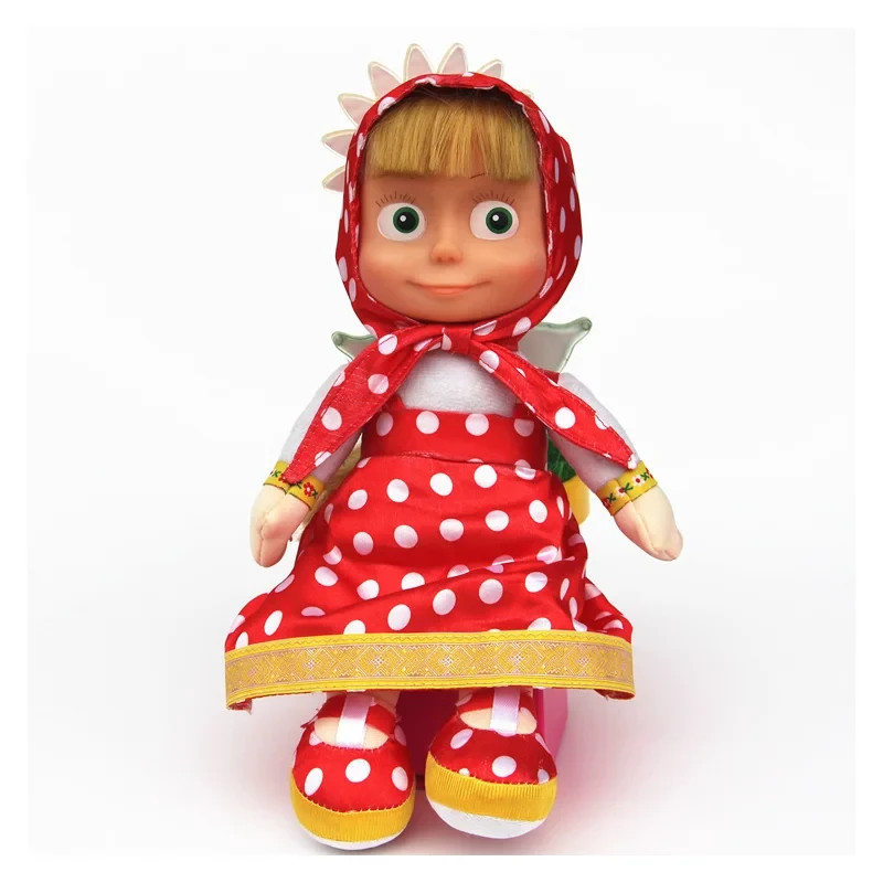 Masha and the Bear Plush Toy Musical Stuffed Animal Cartoon Doll Kids Fans Gift