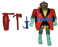 Teenage Mutant Ninja Turtles 1993 Mutation Road Ready Leo Fire Truck Figure TMNT