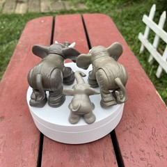 Fisher Price Elephant Animal Families Figures Lot Posable Zoo Set of 3 Vintage