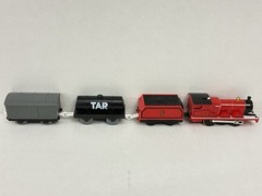 Tomy Thomas Plarail James with Tar Tanker and Troublesome Truck