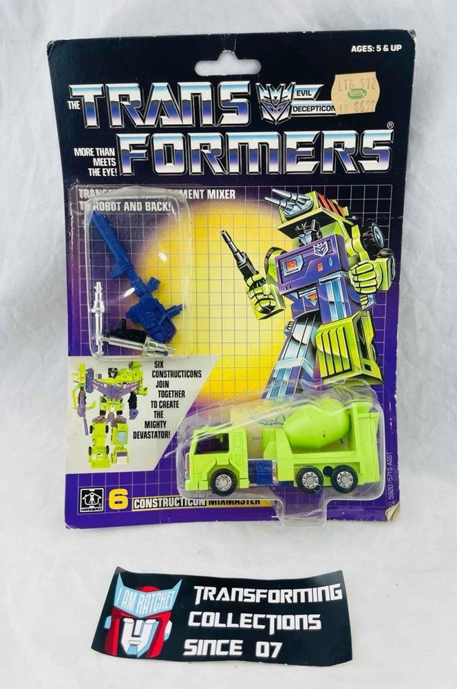 Transformers Original G1 1985 Constructicon Mixmaster Complete w/ Card & Bubble
