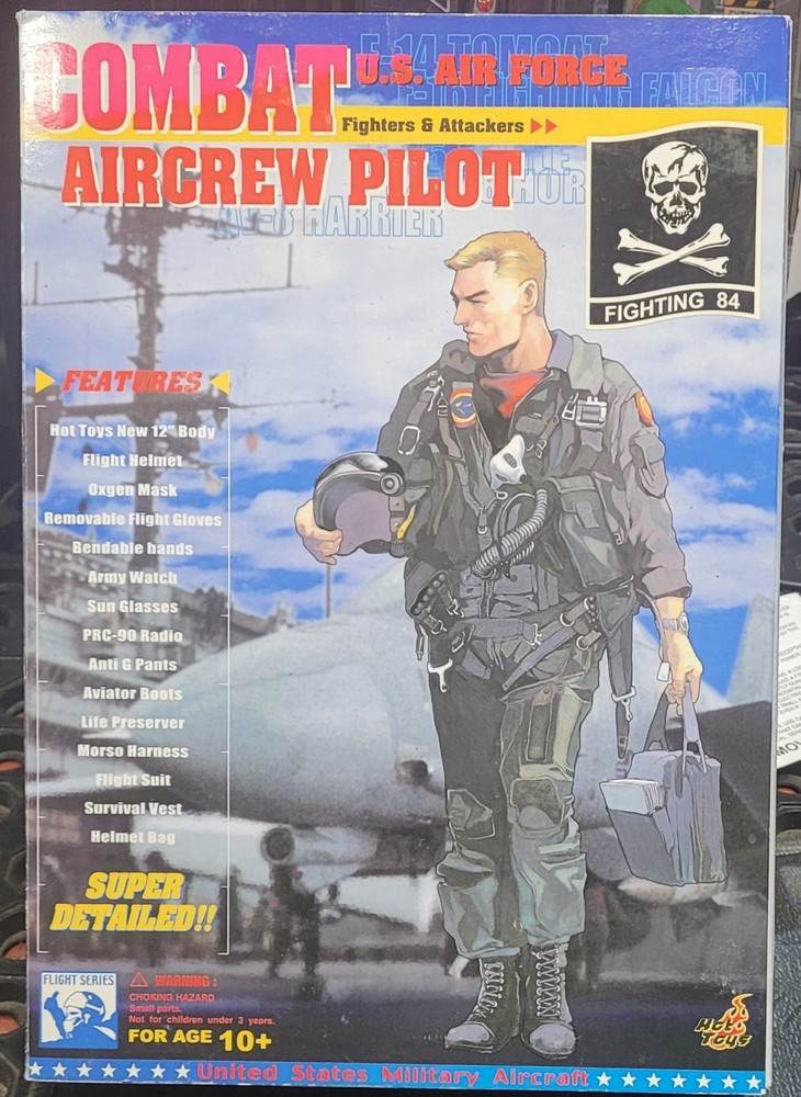 Hot Toys F-14 Tomcat Top Gun Combat Aircrew Pilot Figure Fighting 84 Tom Cruise