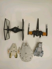 Star Wars Micro Galaxy/Hotwheels Poe,Tie,A-Wing,Falcon,Snow Speeder Lot Of 5