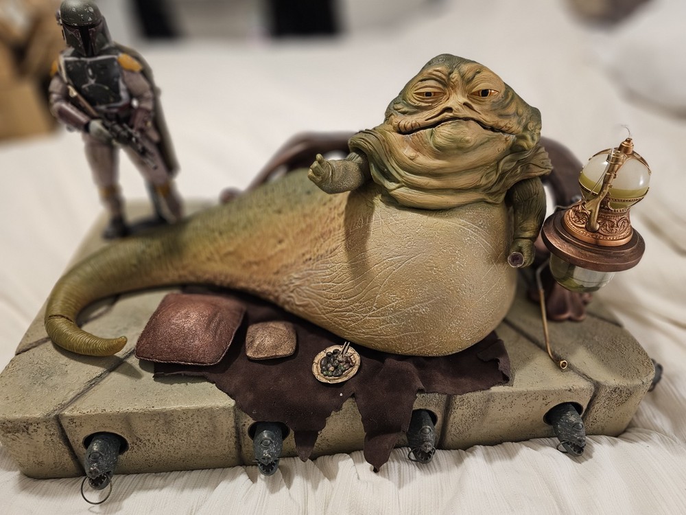 Jabba The Hutt And Throne Scum and Villainy Sideshow 1/6 Scale + Hot Toys Boba