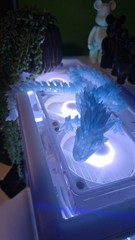 24” Articulated Crystal Dragon 3D Printed – Sky Blue Translucent PLA – Flexible