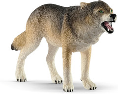 Wild Life Realistic Prowling Gray Wolf Figurine – Durable North American Forest