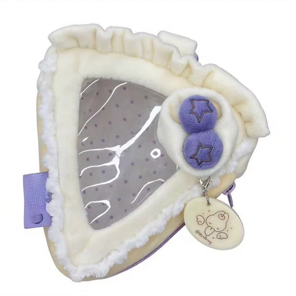 Strawberry Cake Plush Display Pouch Keychain Bag Charm Holder