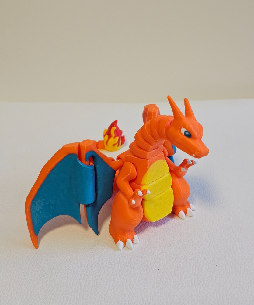 Articulated Charizard, Mega Charizard X, Charmeleon, Charmander, 3D Printed