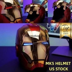 US!! Iron Man MK5 1:1 Helmet Wearable Voice-control Golden Mask Cosplay AUTOKING