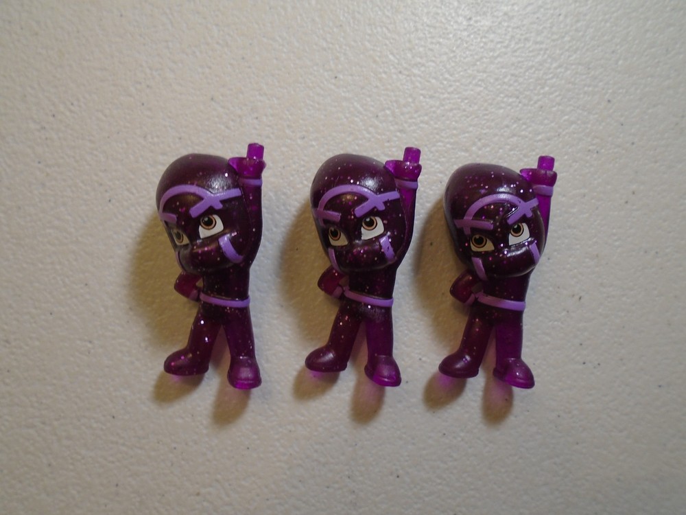 PJ MASKS NINJALINOS STACKING GLITTER PURPLE FIGURES ( 3 FIGURES ) FREE SHIP