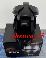 US Stock!!! Autoking Iron Man Full Black MK5 Helmet Voice Activated Cosplay Mask