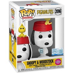 PEANUTS FLOCKED SNOOPY & WOODSTOCK 3.75″ POP TV VINYL FIGURE 2096 FUNKO