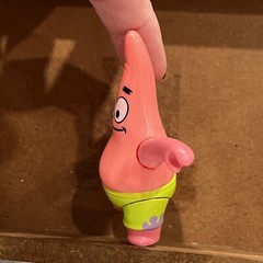 Spongebob 2012 Patrick Star Sonic Push Button Pop Out Tongue Figure