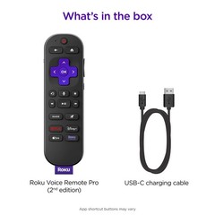 Roku Voice Remote Pro Wireless Remote Control with Rechargeable Battery