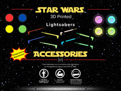 Vintage Kenner Repro FDM 3D Printed Lightsabers (In-Arm) (Multicolor 4-pack)