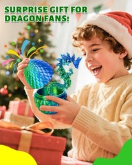12″ 3D Printed Dragon Egg, Cool 3D Printer Articulated Crystal Dragon Toys fo…