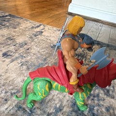 Mattel Masters of the Universe He-Man & Battle Cat Set w/ Axe Sword Shield