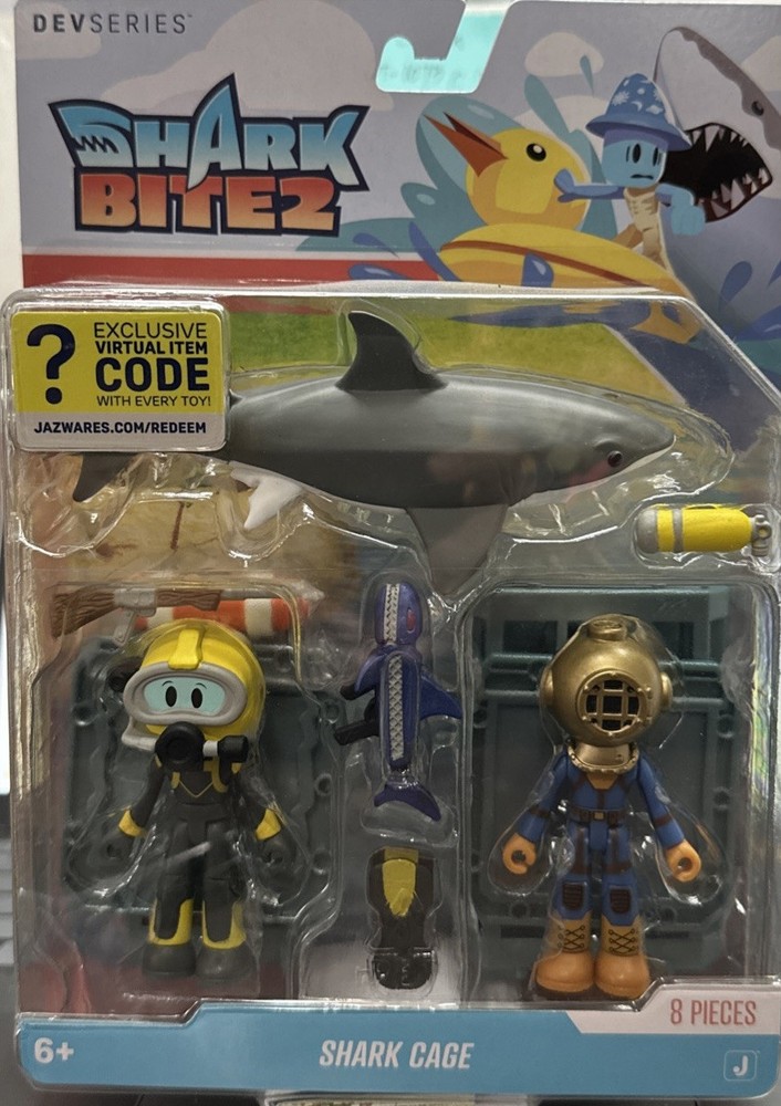 DEVSERIES Game Pack w/ Code Shark Bite 2: Shark Cage Diver Sea Diver 3-Pack New