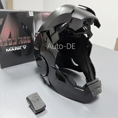 BLACK Autoking Iron Man Helmet MK5 Voice-controlled Mask Transform Cosplay Prop