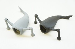 SEA EATER 3D Printed Flexible fidget toy Bloop Vs El Gran Maja Sea Creature SLVR
