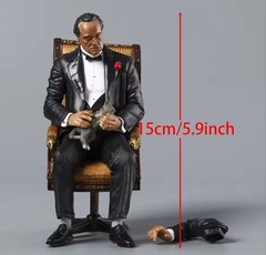 The Godfather Don Vito Corleone Action Figure 6″ Marlon Brando Statue Chair & Ca