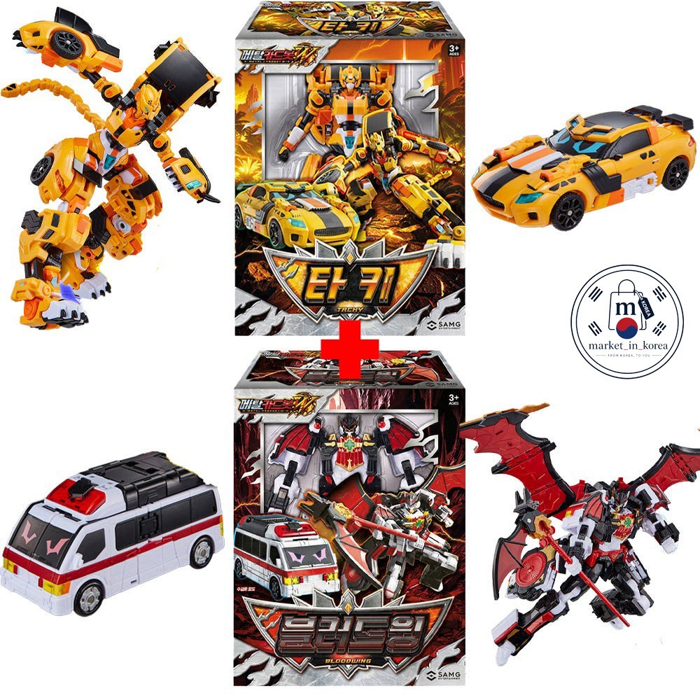 Metal Cardbot W Season 3 Bloodwing + Tachy Set Transformer Robot Toy Figures 202