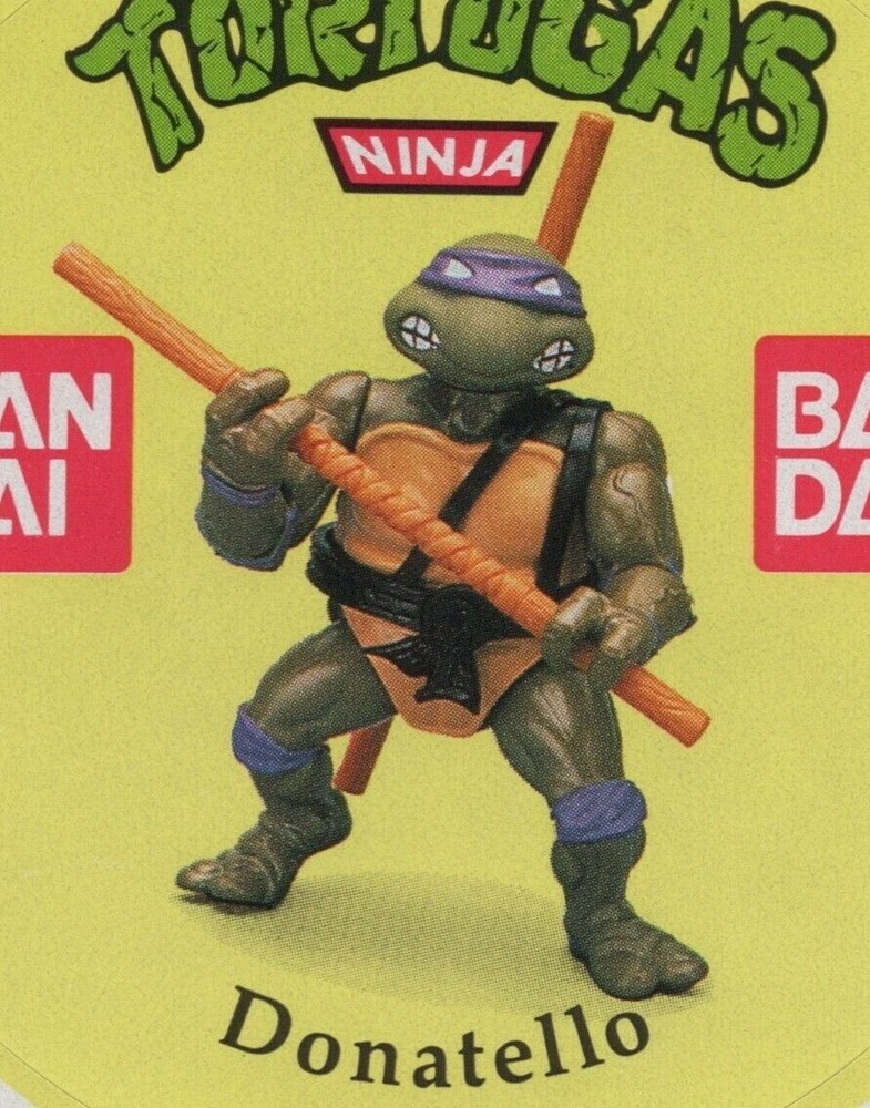 1989 TMNT DONATELLO Sticker 3″ (7.5 cm) Diameter Action Figures Promo Spain RARE