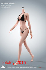 STOCK 1:6 Flexible Female Seamless Pale Skin Figure Body Hand shape+Bikini Set