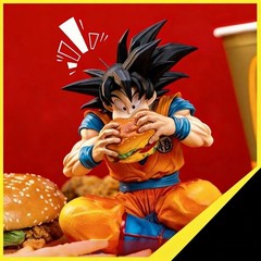 Dragon Ball Goku Vegeta Burger Figure GK Anime Statue Collectible Desk Decor