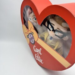 Disney Carl & Ellie Plush Doll Set Pixar Up Valentine’s Day Heart Box 12in New