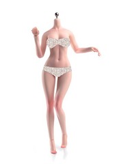 Makeup 1/6 Flexible Pale Skin Large Breast Female Figure Body Female Model Toy