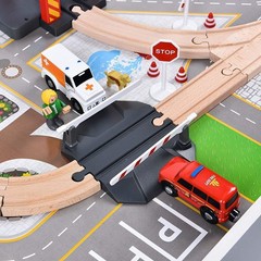 72Pc Wooden Train Tracks Lot Railway Pieces Set Play for Thomas the Train Brio